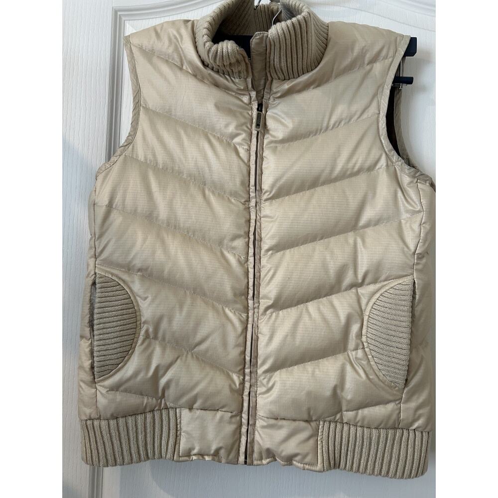 Burton Down Puffer Vest medium Outdoor Feather Hiking with Logo Quilted